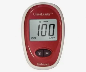Glucoleader Enhance Blood Glucose Meter/Diabetics Test Machine Red